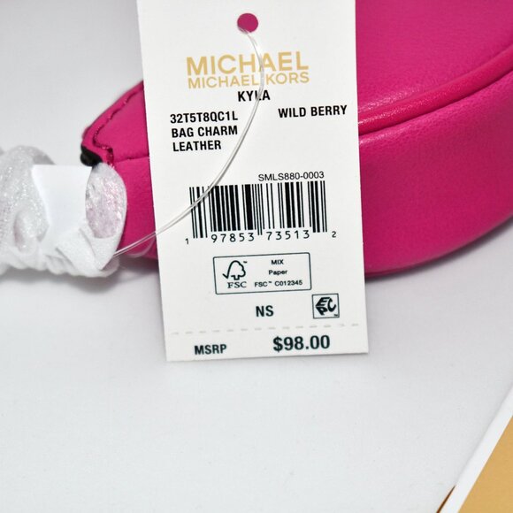 Michael Kors Kyla Bag Charm in Wild Berry #32T5T8QC1L NWT Details: Silky smoot - Picture 4 of 5